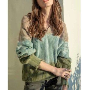 Young Fabulous & Broke Ombre Run Away Distress Sweater  Tie Dye